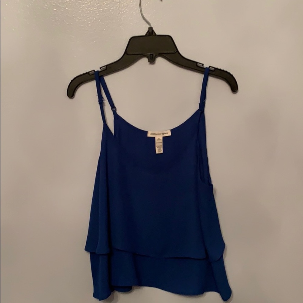 blue crop top tank